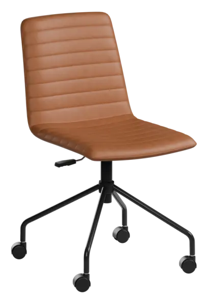 ARCA MOVE BLACK, židle kancelářská, ekologická kůže cappuccino